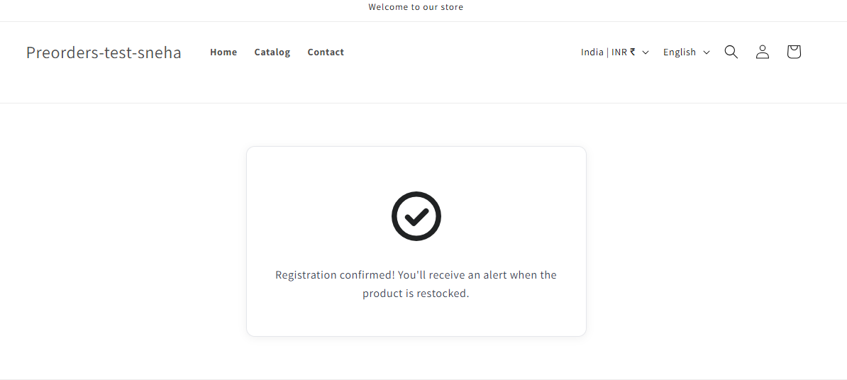 The confirmation success message shown after clicking the link