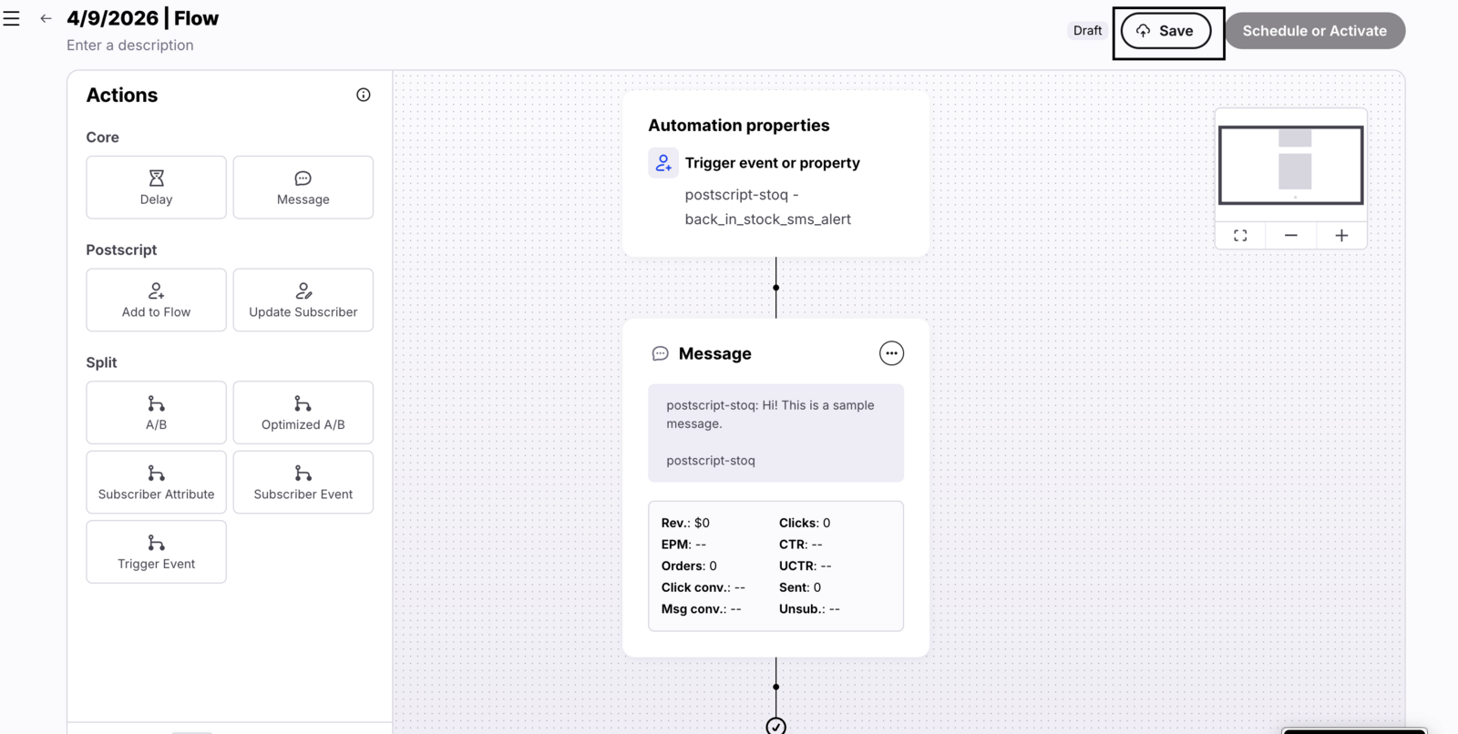Activating the Flow in Postscript