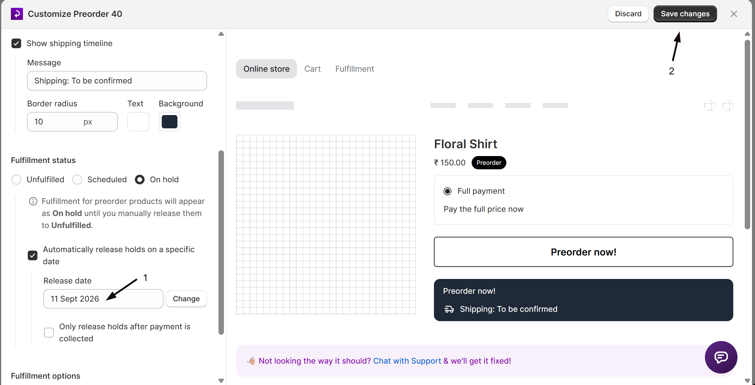 The Release date picker