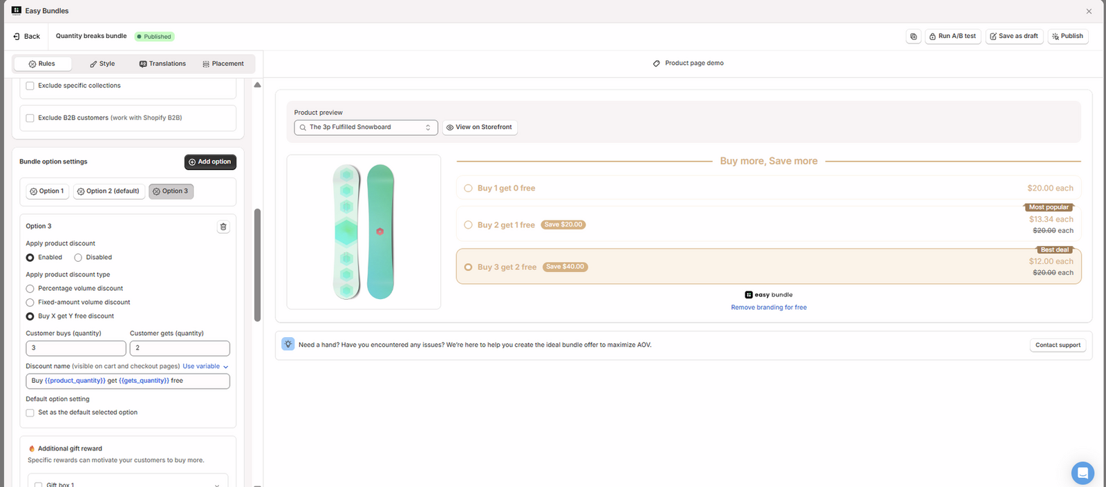 A Buy X Get Y setup with preorder products