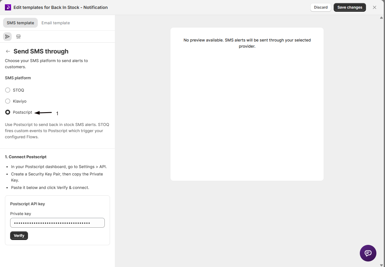 Choosing Postscript as the SMS platform