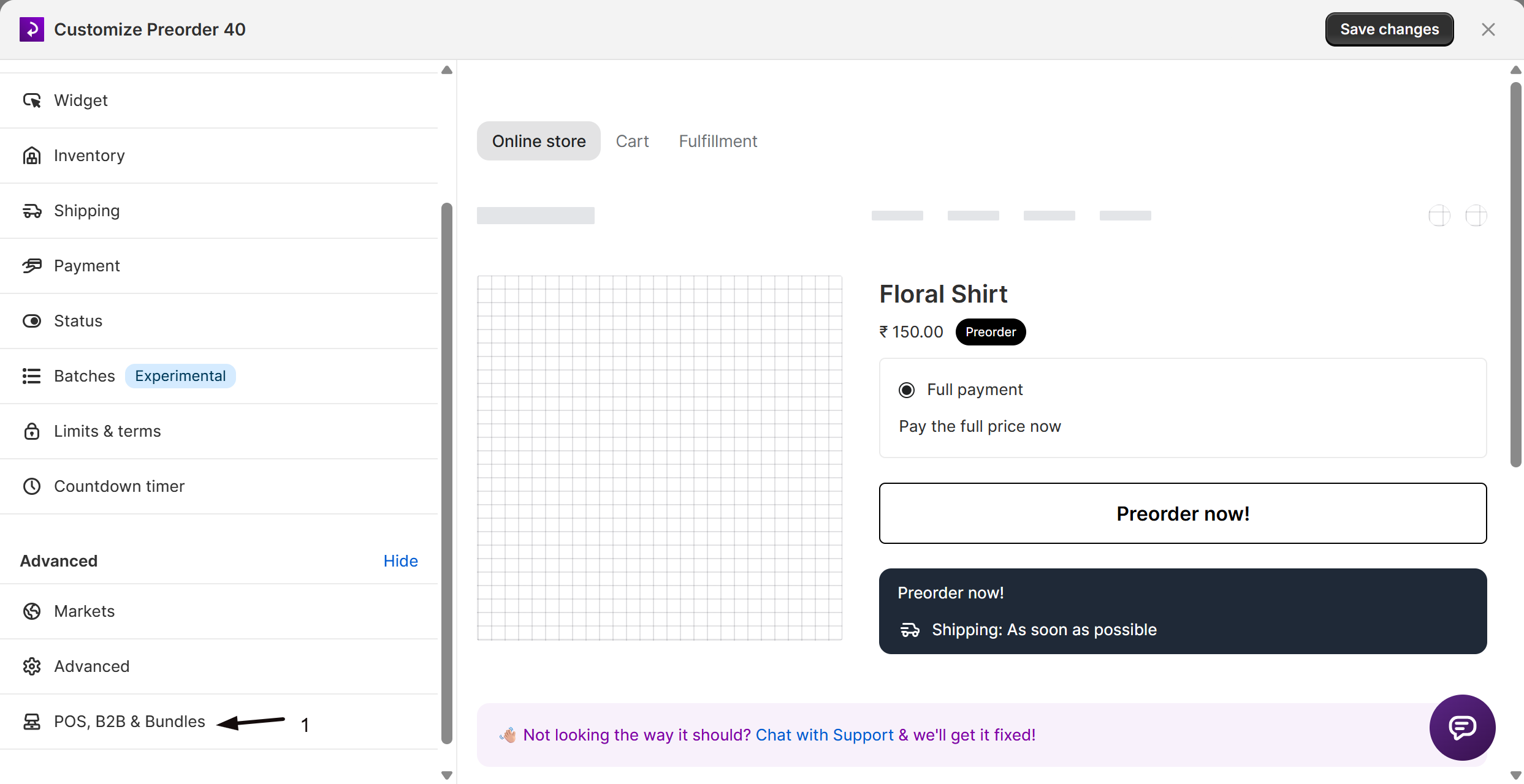 The POS, B2B & Bundles section in the offer editor